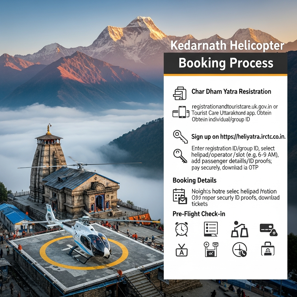 4-step Kedarnath helicopter booking process via IRCTC heliyatra portal